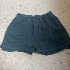 Dark Green Casual Shorts